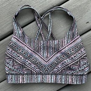 Lululemon Energy Bra Tribal Pace black pink size 4
